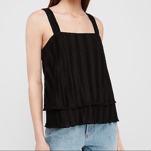 Black layered square neck tank from Express.
